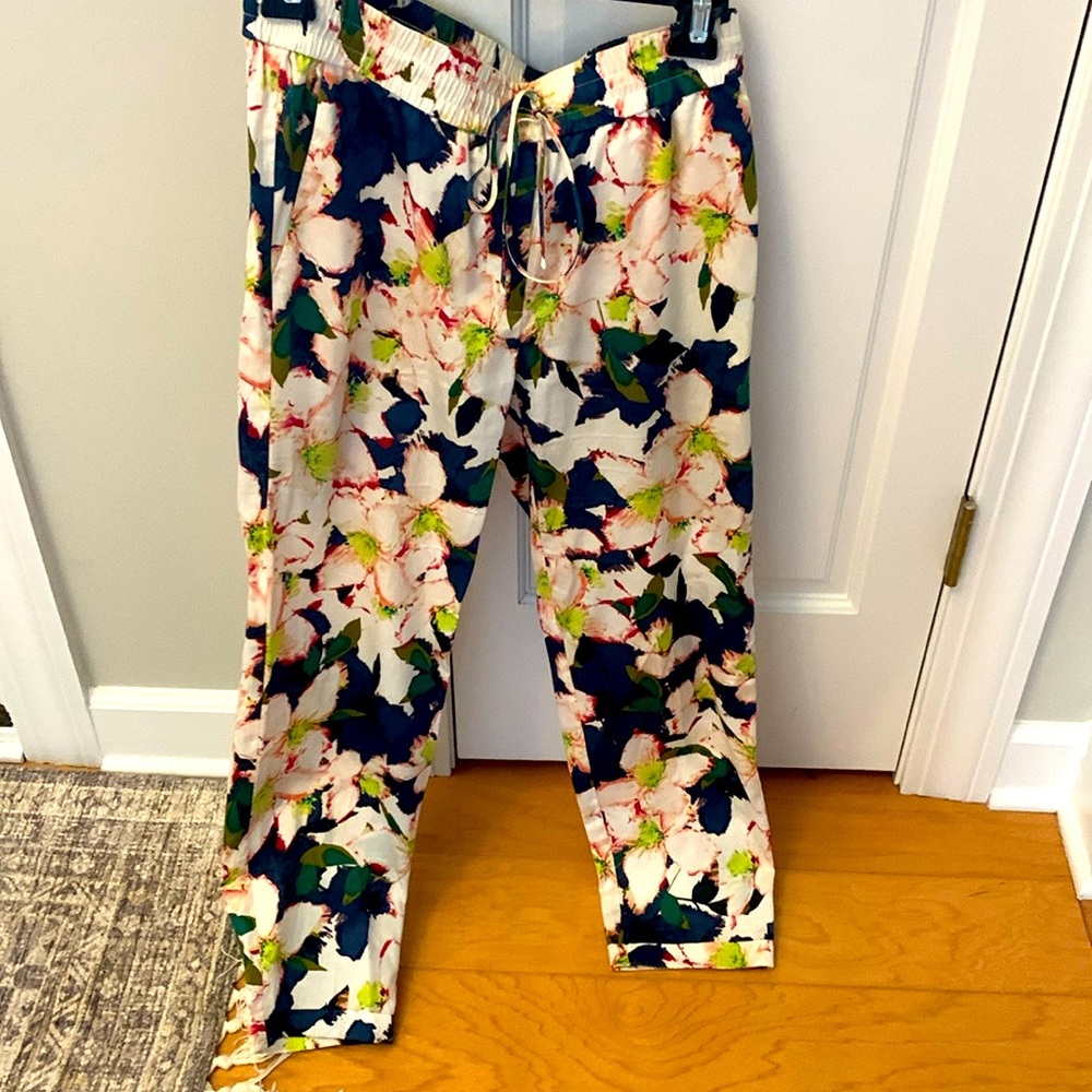 J.Crew Floral print pant.  Size 2.